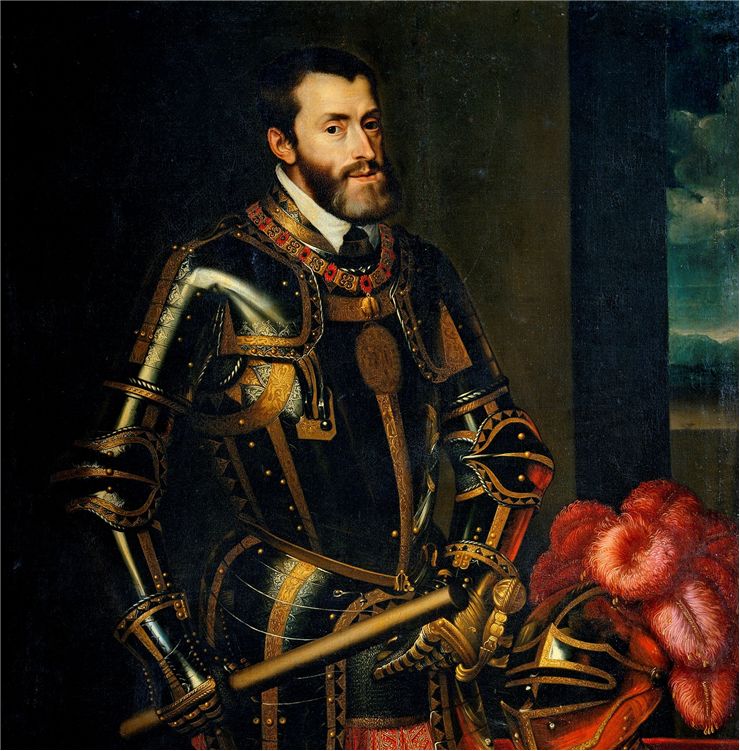 Picture Of Emperor Charles V And Renaissance Era Suit Of Armour