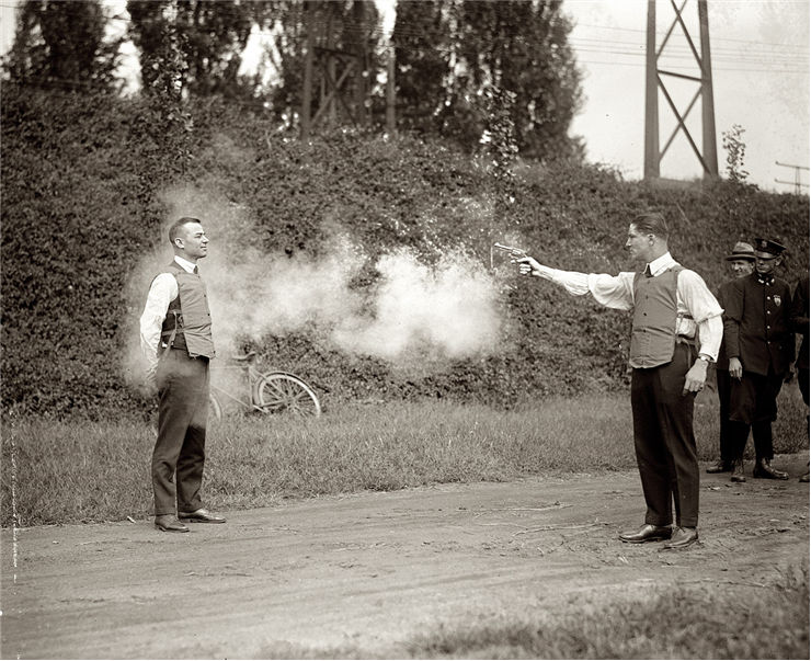 Picture Of Testing Bulletproof Vest 1923