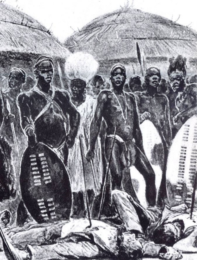 Picture Of Zulu Warriors With Shields