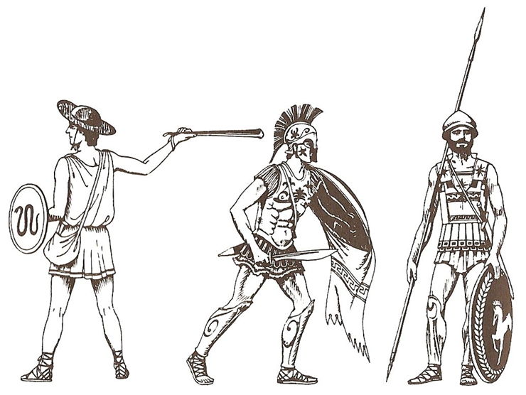 Picture Of Greek Soldiers With Shields